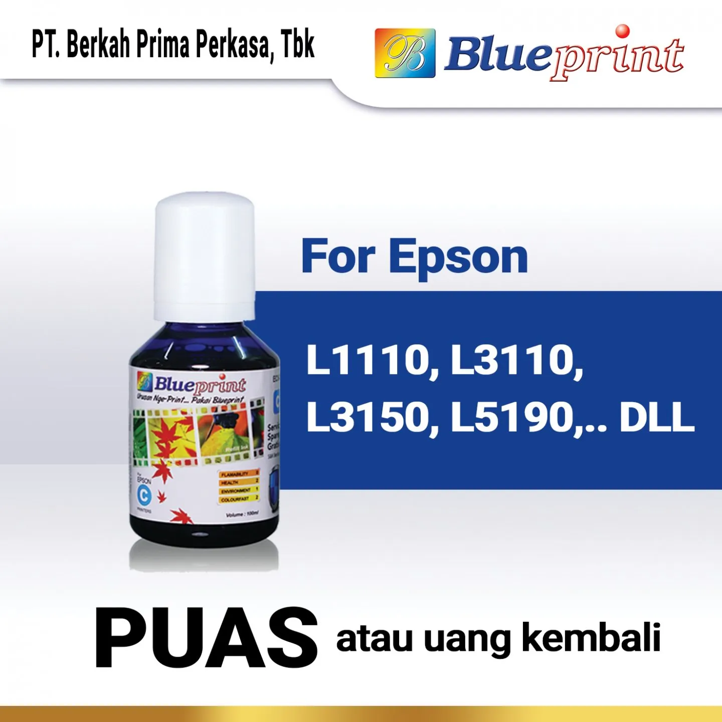 Tinta Epson 003 BLUEPRINT Refill For Printer Epson 100ml Biru Tinta