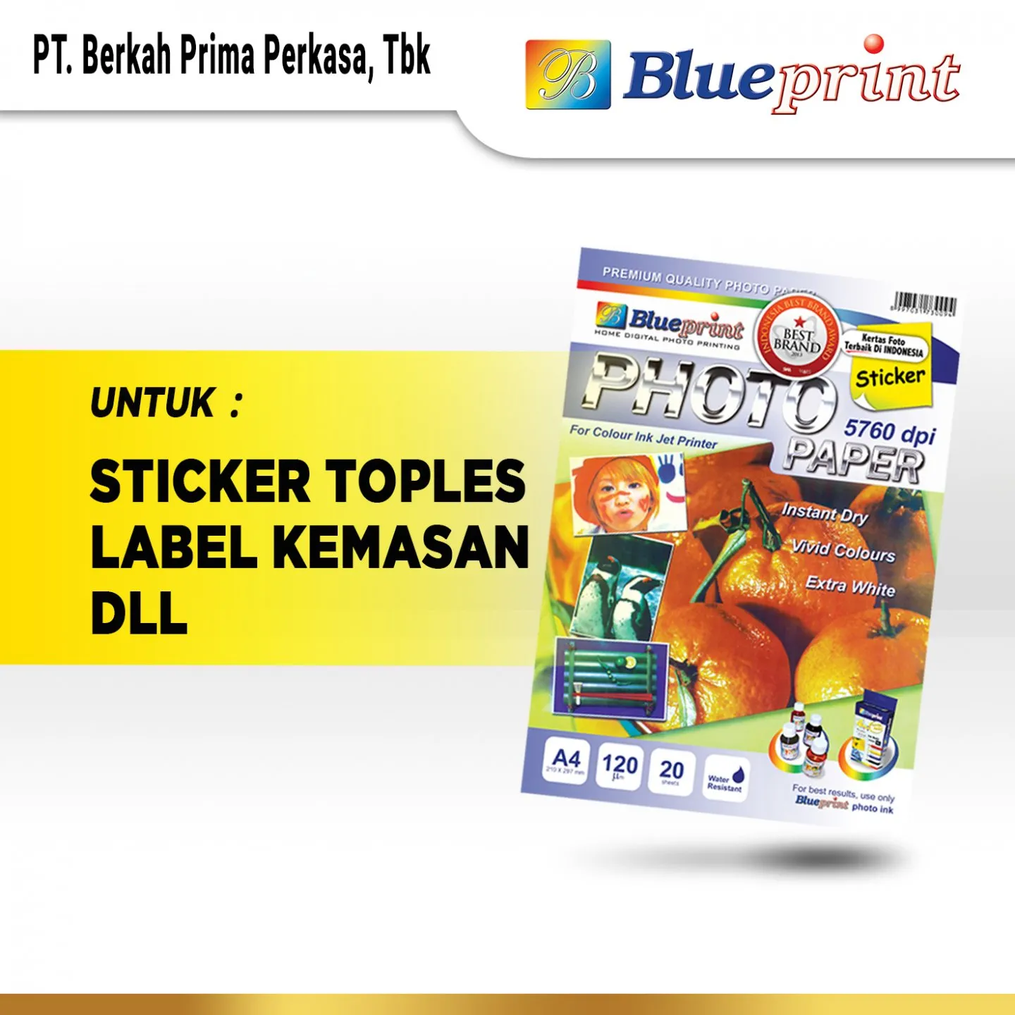 Kertas Sticker Glossy Sticker Glossy Photo Paper Blueprint A4 120 Gsm