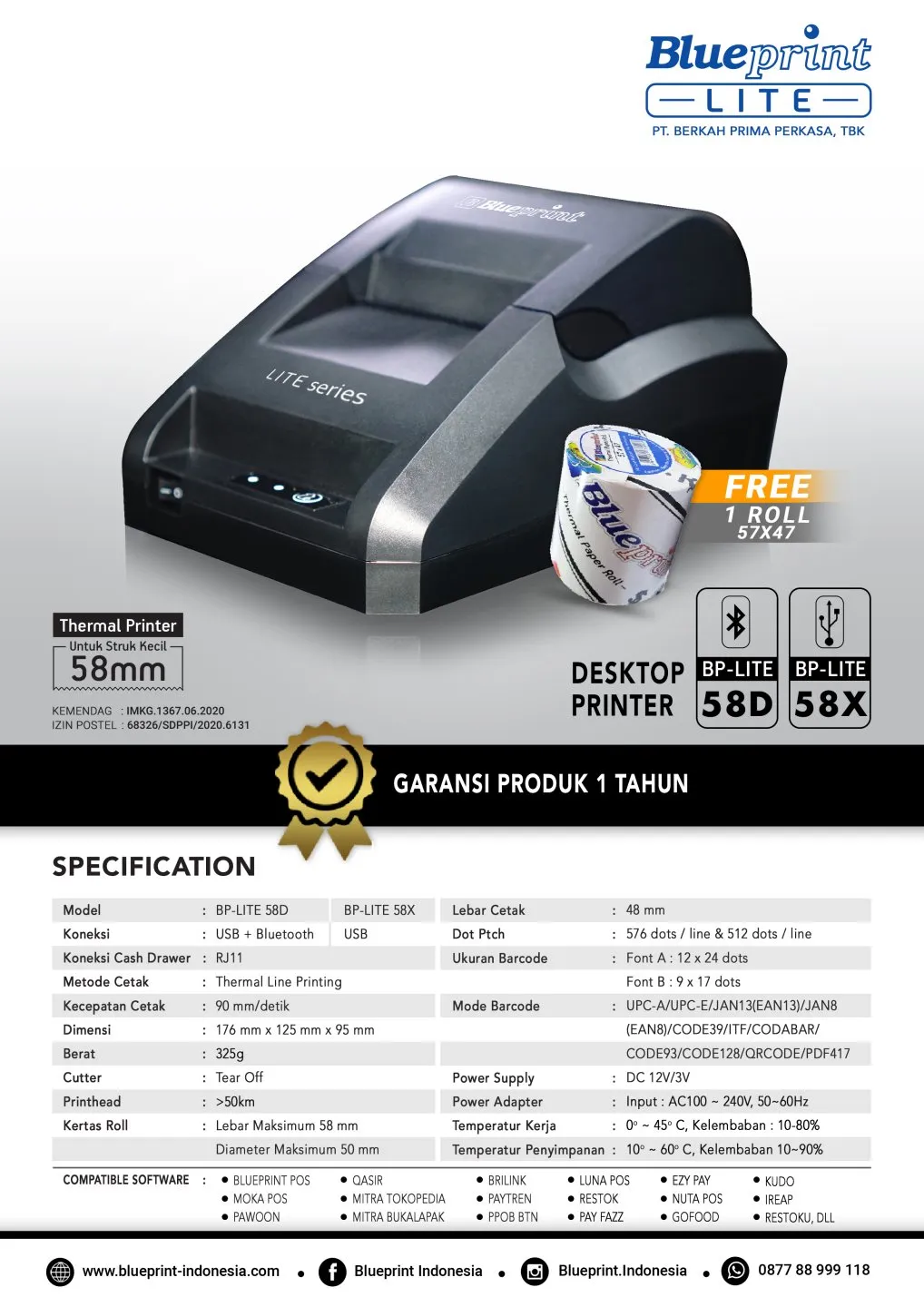 Printer Thermal Pos Blueprint Lite D Dan Lite X Berita