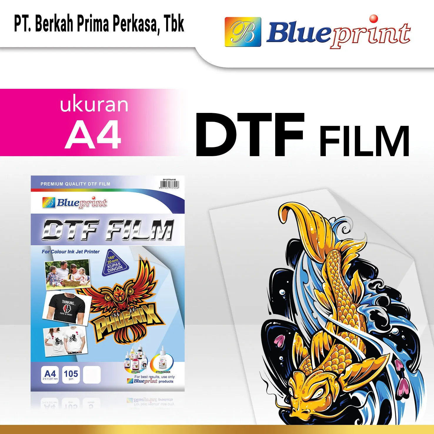 Kertas Transfer Film DTF BLUEPRINT / Digital Transfer Film PET A4 - 5 ...