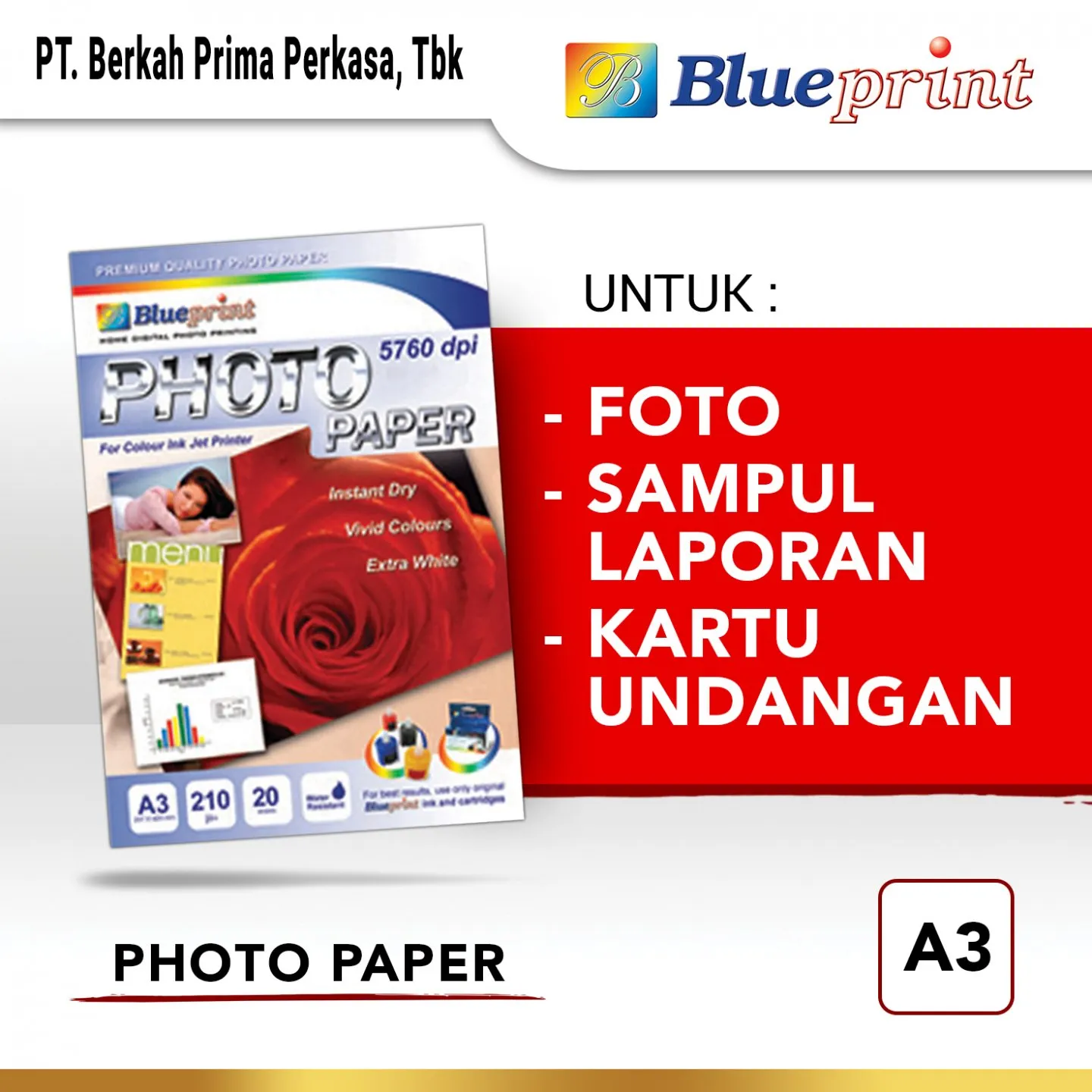 Kertas Foto Glossy Kertas Glossy Glossy Photo Paper Blueprint A3