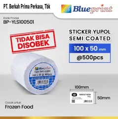 Stiker Label Yupol 100 x 50 Semicoated BLUEPRINT Stiker Yupo 100x50 500  1 Roll