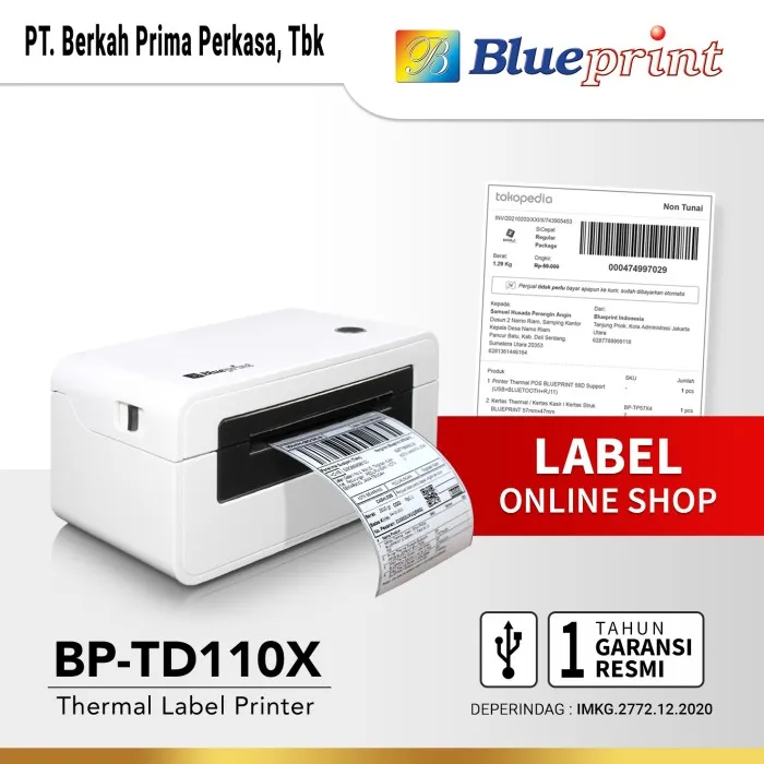 Printer Barcode Thermal Printer Label Resi A6 BLUEPRINT BP - TD110X ...