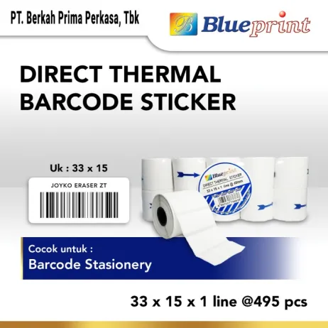 Sticker Label Portable<br> Direct Thermal Sticker  Label Stiker BLUEPRINT 33x15x1 Line ~item/2024/12/14/33x15 1